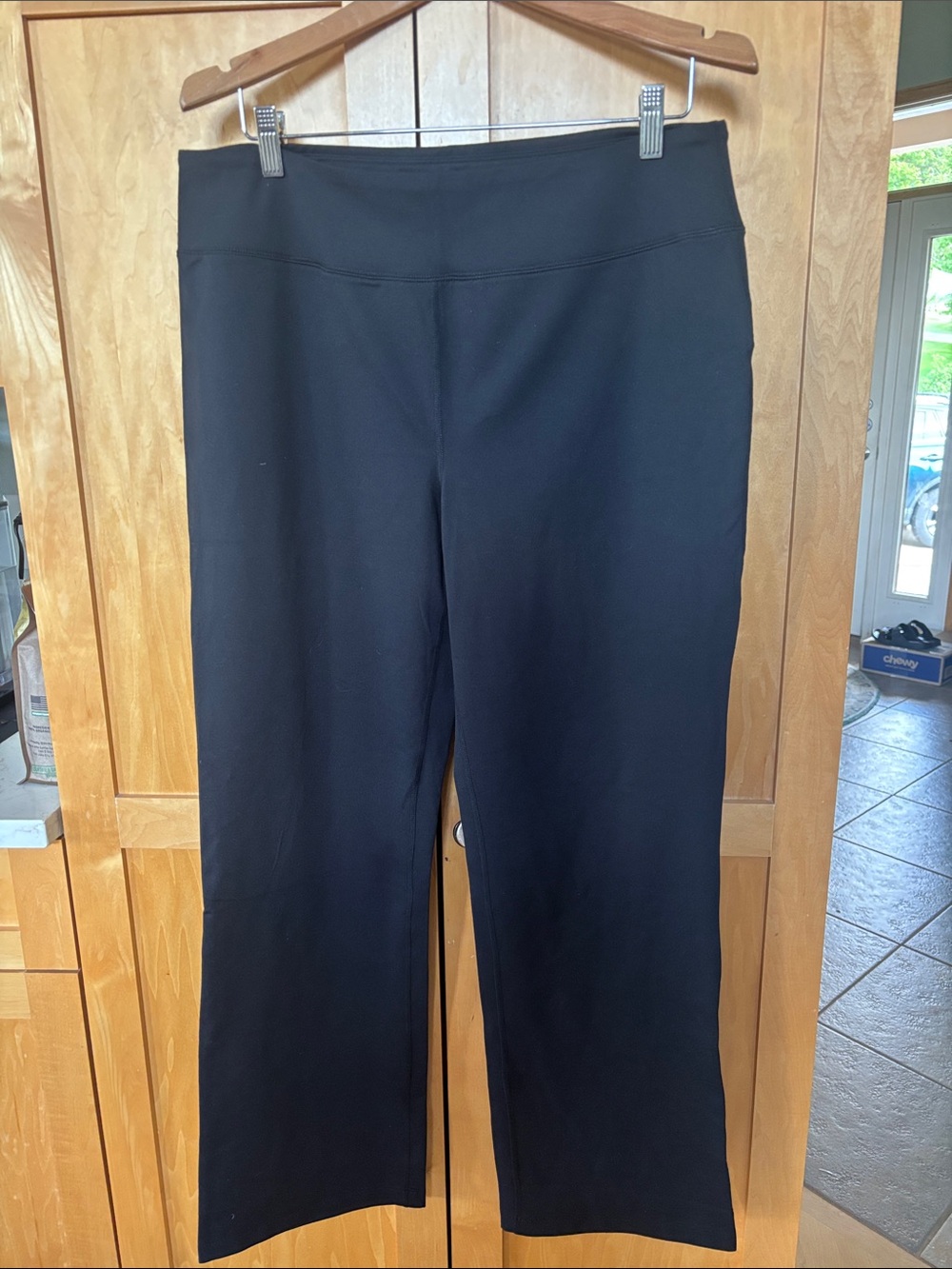 Black Wide-Leg Pull-On Pants for Women